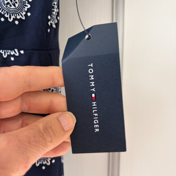 Tommy Hilfiger Palace Medallion Fit & Flare Dress Size 10 Navy and White NWT - Picture 7 of 10